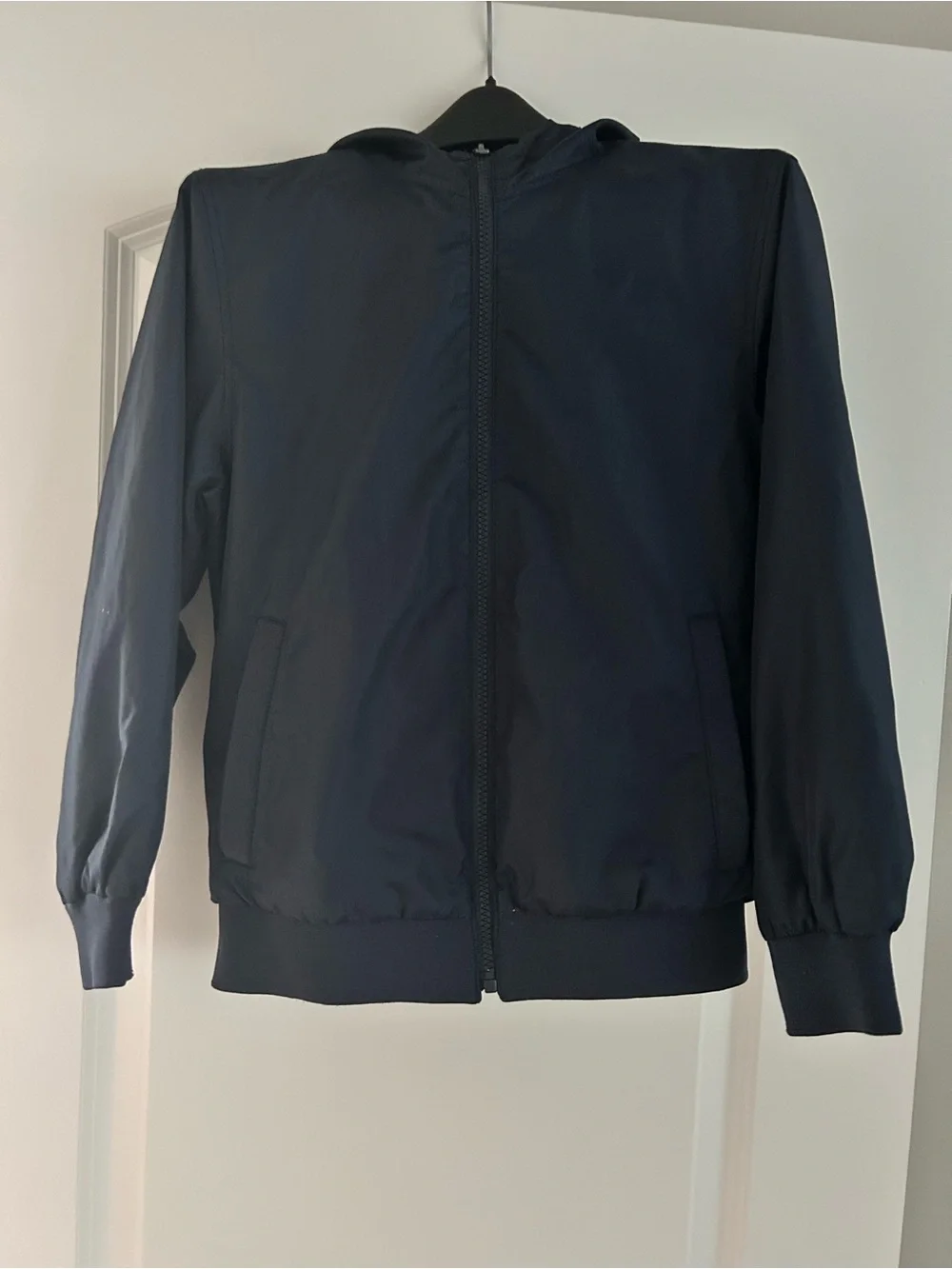 Old Navy Navy Hooded Rain Jacket